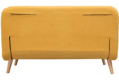Miliboo Stoffsofa ausziehbar 1-Sitzer Samt-Effekt senfgelb AMIKO* Schlafsofas|Schlafsessel