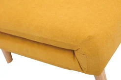 Miliboo Stoffsofa ausziehbar 1-Sitzer Samt-Effekt senfgelb AMIKO* Schlafsofas|Schlafsessel