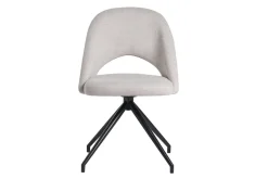 Miliboo Stuhl aus beigem Stoff mit texturiertem Samteffekt und schwarzem Metall 360° drehbar COSETTE* Design-stühle