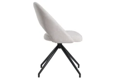 Miliboo Stuhl aus beigem Stoff mit texturiertem Samteffekt und schwarzem Metall 360° drehbar COSETTE* Design-stühle