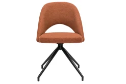 Miliboo Stuhl aus rostbraunem Stoff mit texturiertem Samteffekt und schwarzem Metall 360° drehbar COSETTE* Design-stühle