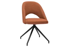Miliboo Stuhl aus rostbraunem Stoff mit texturiertem Samteffekt und schwarzem Metall 360° drehbar COSETTE* Design-stühle