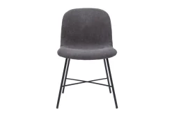 Miliboo Stuhl aus Stoff mit Samteffekt in Dunkelgrau und schwarzem Metall ARCADE* Design-stühle
