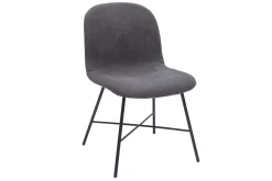 Miliboo Stuhl aus Stoff mit Samteffekt in Dunkelgrau und schwarzem Metall ARCADE* Design-stühle
