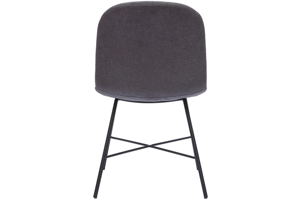 Miliboo Stuhl aus Stoff mit Samteffekt in Dunkelgrau und schwarzem Metall ARCADE* Design-stühle
