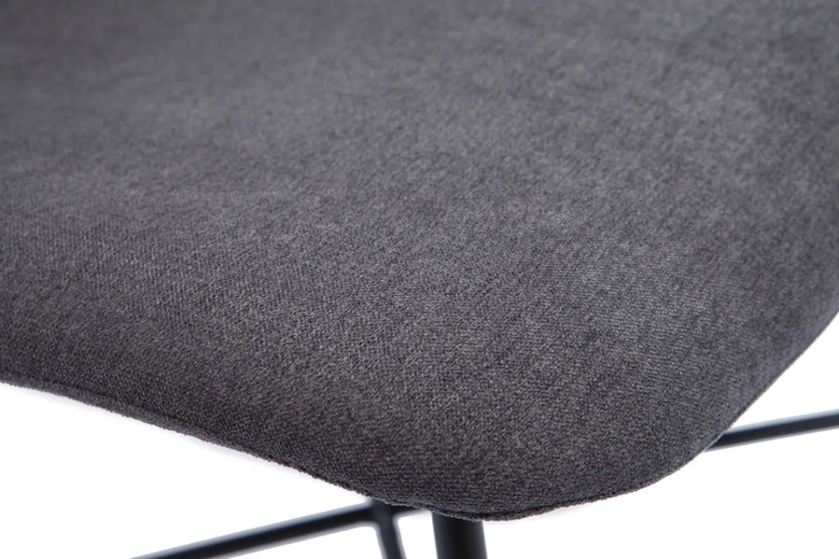Miliboo Stuhl aus Stoff mit Samteffekt in Dunkelgrau und schwarzem Metall ARCADE* Design-stühle
