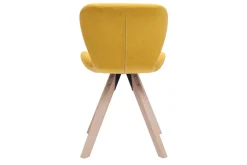 Miliboo Stuhl skandinavisch Stoff senfgelb Beine helles Holz ANYA* Design-stühle