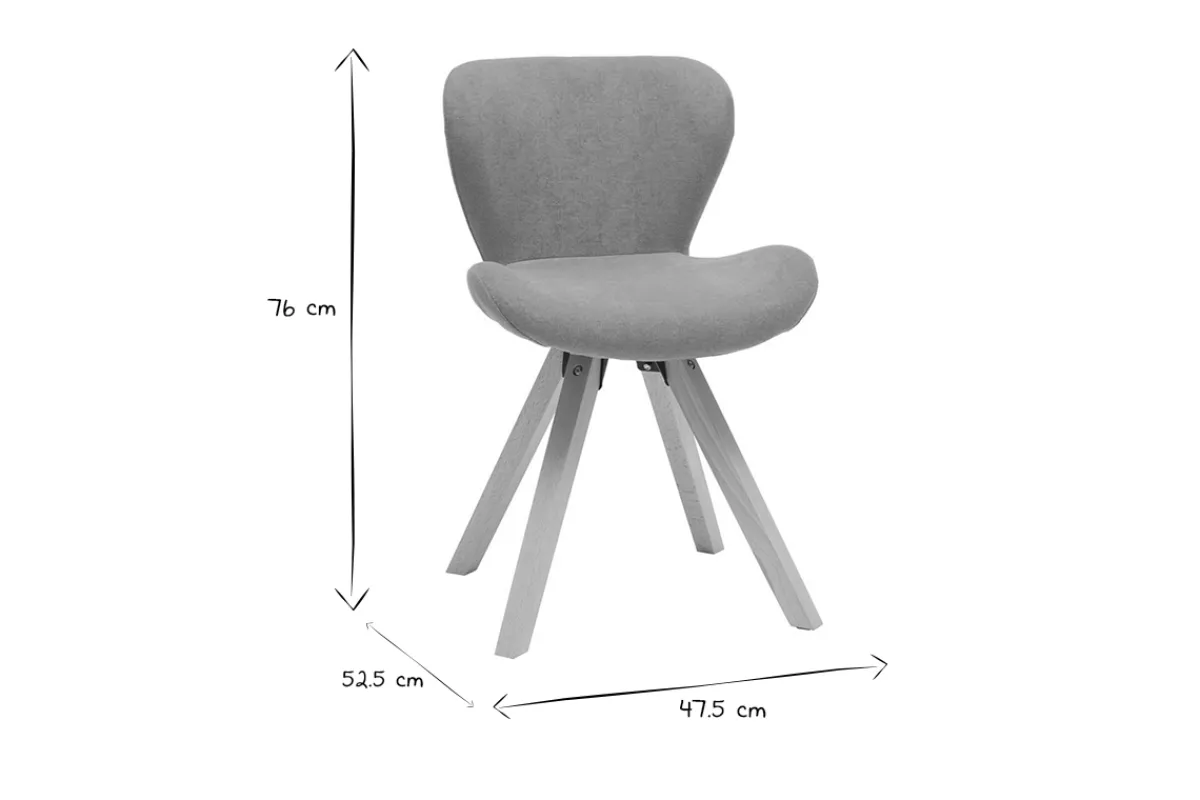 Miliboo Stuhl skandinavisch Stoff senfgelb Beine helles Holz ANYA* Design-stühle