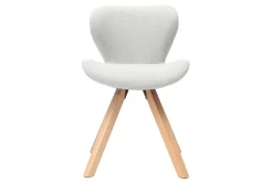 Miliboo Stuhl skandinavisch Stoff Grau Beine helles Holz ANYA* Design-stühle