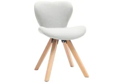 Miliboo Stuhl skandinavisch Stoff Grau Beine helles Holz ANYA* Design-stühle