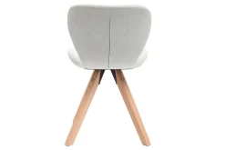 Miliboo Stuhl skandinavisch Stoff Grau Beine helles Holz ANYA* Design-stühle
