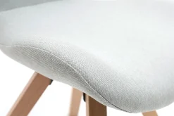 Miliboo Stuhl skandinavisch Stoff Grau Beine helles Holz ANYA* Design-stühle