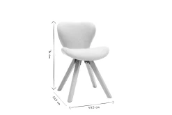 Miliboo Stuhl skandinavisch Stoff Grau Beine helles Holz ANYA* Design-stühle