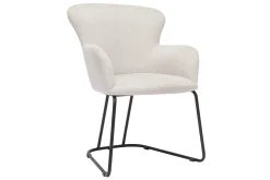 Miliboo Stuhle im beigen Samtdesign mit schwarzem Metallfuß BRITT* Design-stühle