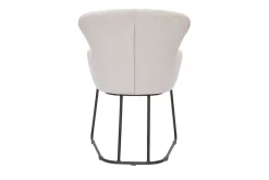 Miliboo Stuhle im beigen Samtdesign mit schwarzem Metallfuß BRITT* Design-stühle