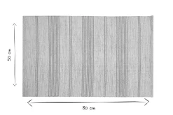 Miliboo Teppich / Bettvorleger rechteckig beige mit gelben Streifen 50 x 80 cm CABOURG* Teppiche|Alle Dekoration