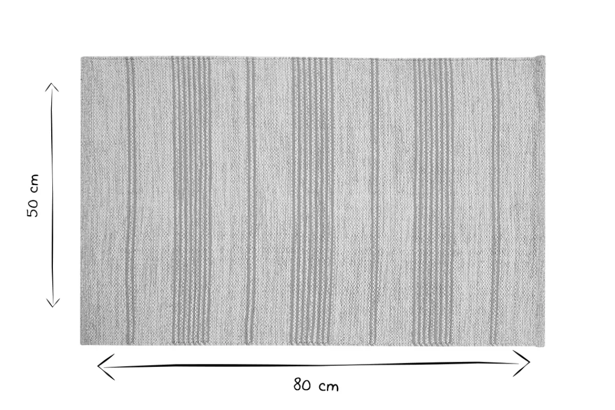 Miliboo Teppich / Bettvorleger rechteckig beige mit gelben Streifen 50 x 80 cm CABOURG* Teppiche|Alle Dekoration
