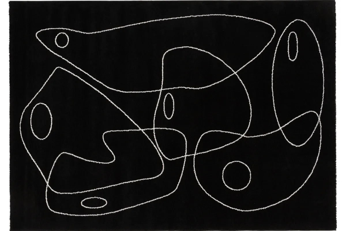 Miliboo Teppich Schwarz mit Line Art Motiv 160x230 cm ARTISTE* Teppiche|Alle Dekoration