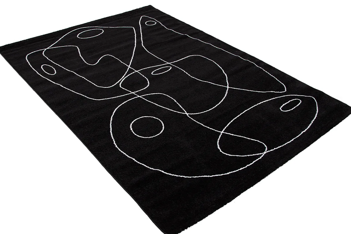Miliboo Teppich Schwarz mit Line Art Motiv 160x230 cm ARTISTE* Teppiche|Alle Dekoration