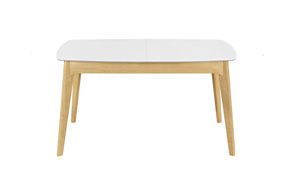 Miliboo Tisch ausziehbar skandinavisch Weiß und Holz Länge 140-180 cm MEENA* Ausziehtische