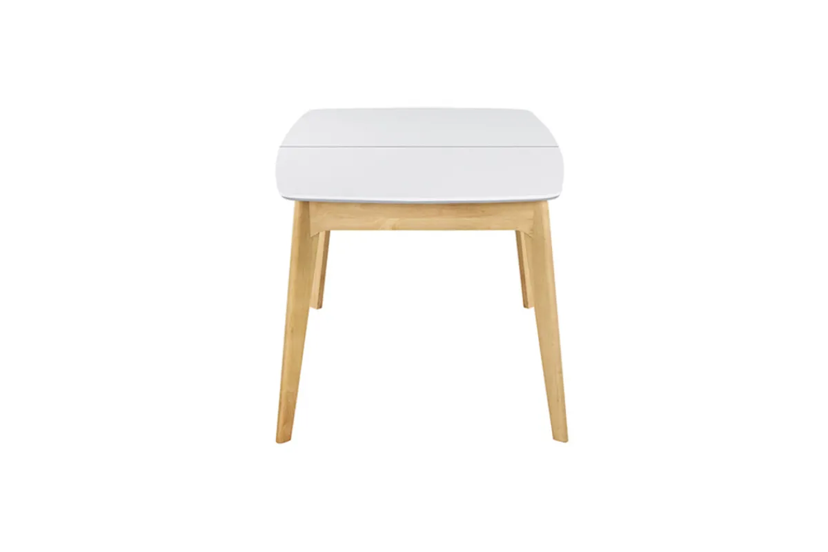 Miliboo Tisch ausziehbar skandinavisch Weiß und Holz Länge 140-180 cm MEENA* Ausziehtische