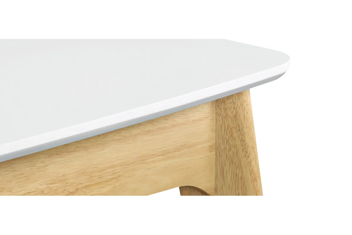 Miliboo Tisch ausziehbar skandinavisch Weiß und Holz Länge 140-180 cm MEENA* Ausziehtische