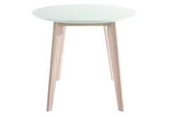Miliboo Tisch oval 150 cm Weiß und helles Holz LEENA* Esstische