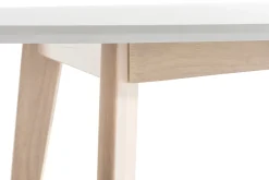 Miliboo Tisch oval 150 cm Weiß und helles Holz LEENA* Esstische
