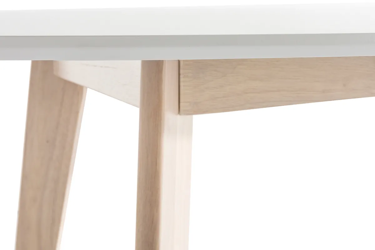 Miliboo Tisch oval 150 cm Weiß und helles Holz LEENA* Esstische