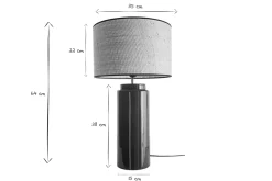Miliboo Tischleuchte aus emaillierter Keramik in Grün mit Lampenschirm aus naturfarbenem Bast H64 cm MAJES* Tischlampe|Tischlampe