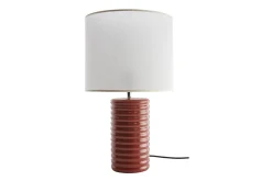 Miliboo Tischleuchte aus emaillierter Keramik in Terracotta mit écrufarbenem Lampenschirm H53 cm BERRO* Tischlampe|Tischlampe
