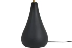 Miliboo Tischleuchte aus emaillierter Keramik in Schwarz mit Lampenschirm aus Bast H49 cm PYRUS* Tischlampe|Tischlampe