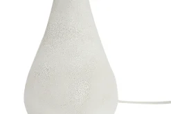 Miliboo Tischleuchte aus Keramik mit Steineffekt in Weiß und Lampenschirm aus Bast H49 cm PYRUS* Tischlampe|Tischlampe