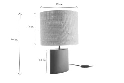 Miliboo Tischleuchte aus Keramik in Petrolblau mit Lampenschirm aus naturfarbenem Bast H40 cm TIGA* Tischlampe|Tischlampe