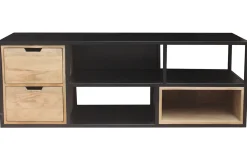 Miliboo TV Möbelstück JAIPUR aus massivem Mangoholz und schwarzem Metall* Tv-lowboards