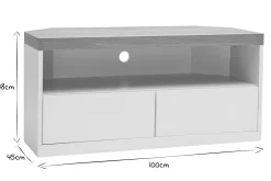 Miliboo TV-Eckmöbel weiß und Eschenfurnier MAX* Tv-lowboards