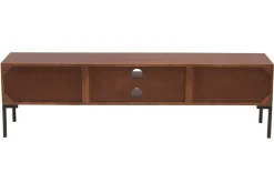 Miliboo TV-Möbel aus dunklem, massivem Mangoholz und schwarzem Metall 2 Türen B160 cm ONDA* Tv-lowboards