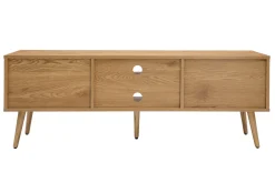 Miliboo TV-Möbel aus hellem Holz, Rattangeflecht und schwarzem Metall L140cm MANILLE* Tv-lowboards