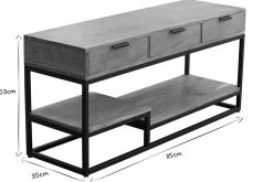 Miliboo TV-Möbel aus massivem Akazienholz und Metall B 115 cm WARREN* Tv-lowboards