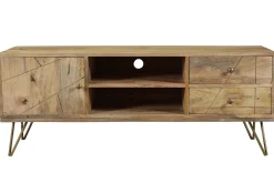 Miliboo TV-Möbel graviert aus Mangoholz und Metall LINIUM* Tv-lowboards