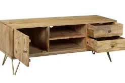 Miliboo TV-Möbel graviert aus Mangoholz und Metall LINIUM* Tv-lowboards