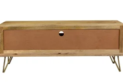 Miliboo TV-Möbel graviert aus Mangoholz und Metall LINIUM* Tv-lowboards