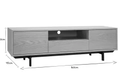 Miliboo TV-Möbel mit Eichenholz-Finish und offener Nische L160 cm MANNY* Tv-lowboards