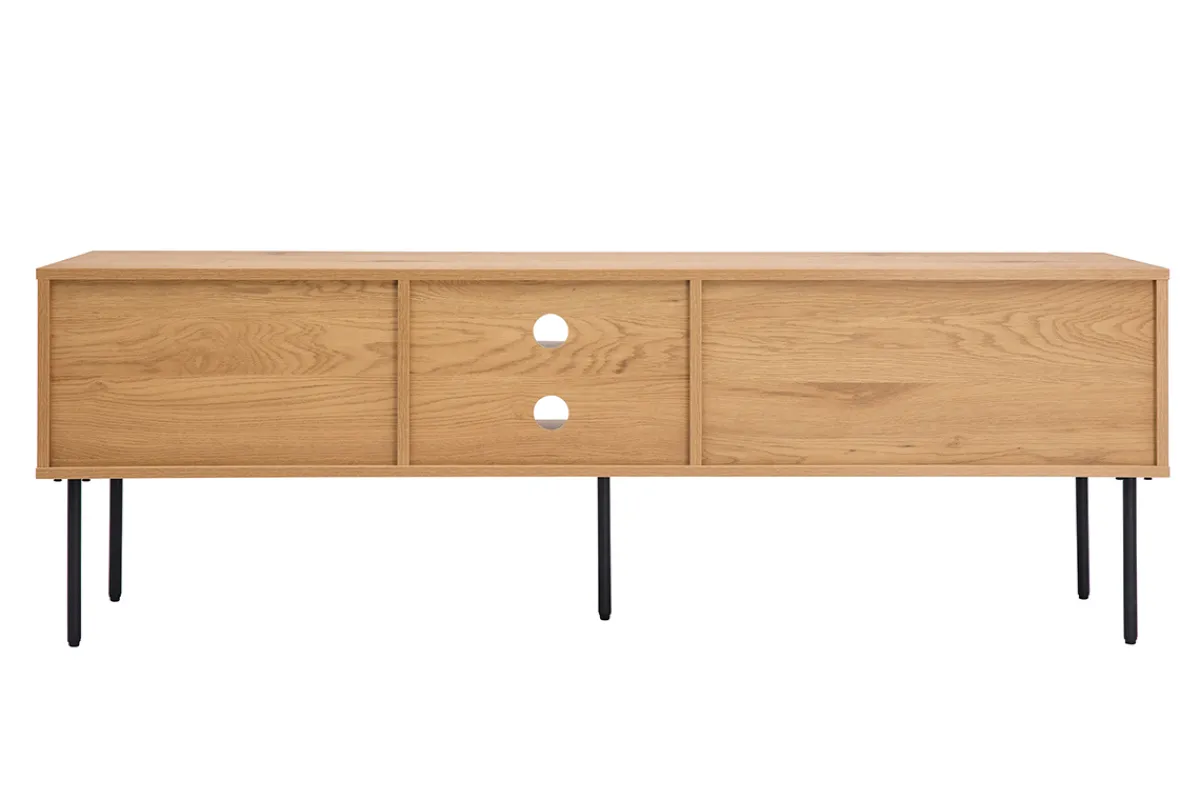 Miliboo TV-Möbel mit hellem Holzdekor in Eiche und schwarzen Metallfüßen B160 cm PERNELLE* Tv-lowboards
