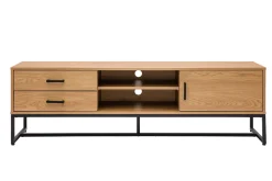 Miliboo TV-Möbel mit hellem Holzdekor in Eiche und schwarzem Metall B160 cm LOVATO* Tv-lowboards
