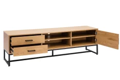Miliboo TV-Möbel mit hellem Holzdekor in Eiche und schwarzem Metall B160 cm LOVATO* Tv-lowboards