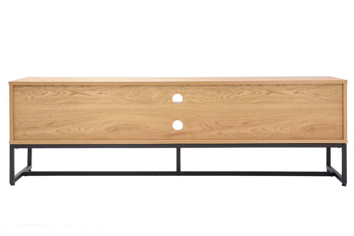 Miliboo TV-Möbel mit hellem Holzdekor in Eiche und schwarzem Metall B160 cm LOVATO* Tv-lowboards