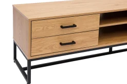 Miliboo TV-Möbel mit hellem Holzdekor in Eiche und schwarzem Metall B160 cm LOVATO* Tv-lowboards
