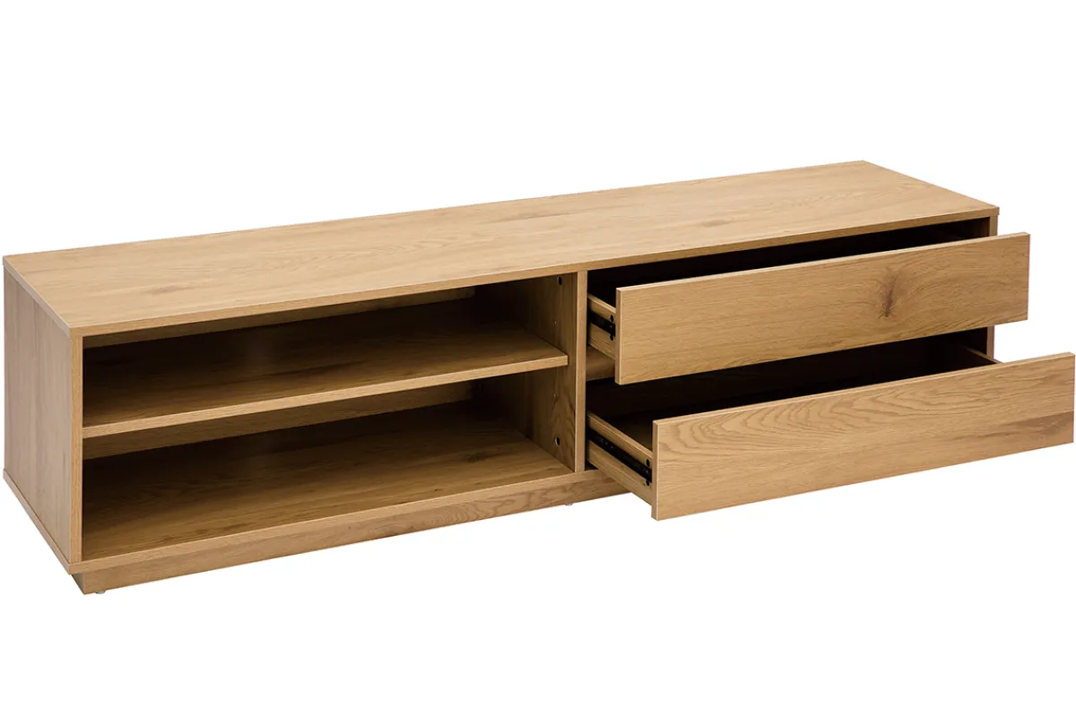 Miliboo TV-Möbel mit hellem Holzfinish in Eiche 2 Schubladen L160 cm MADERO* Tv-lowboards