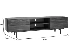 Miliboo TV-Möbel Walnussfurnier mit Stauraum B180 cm SUVA* Tv-lowboards